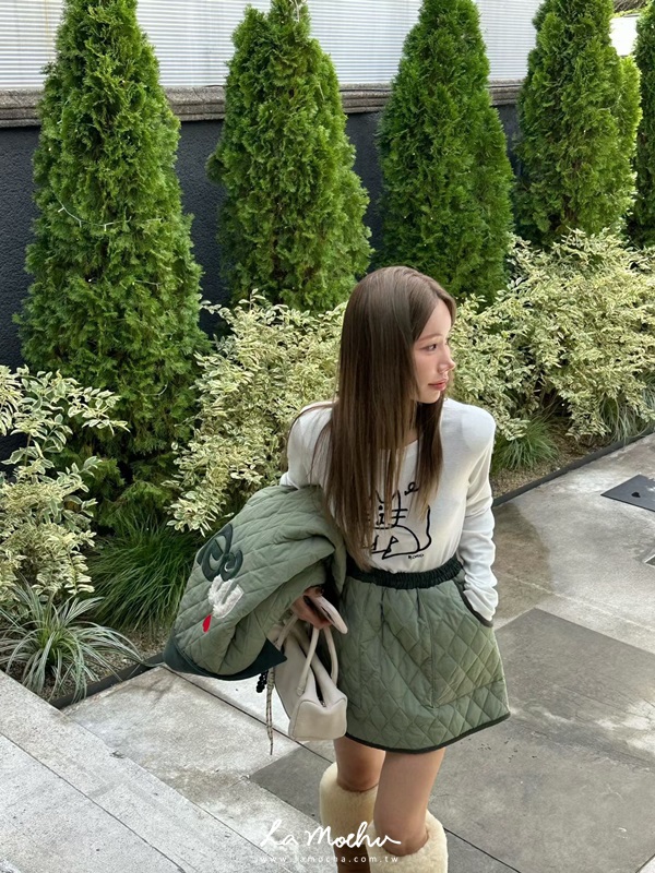拼色滾邊鬆緊絎縫褲裙